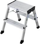 KRAUSE Alu-Klapptritt, mit Rollen, 2 x 2 Stufen, alusilber