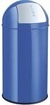 helit Push-Abfallbeh&auml;lter, Stahl, selbstschlie&szlig;end, blau, 50 l, Hx&Oslash; 745 x 360 mm