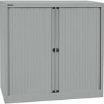 BISLEY Euro-Rollladenschrank, Breite 1000 mm, 2 Fachb&ouml;den, silber