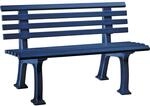 Parkbank aus Kunststoff, mit 9 Leisten, Breite 1200 mm, stahlblau kaiserkraft