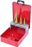 KS Tools HSS TiN Stufenbohrer-Satz, Stahlblechkassette, 3 Teile, 4 - 30 mm