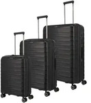 Travelite Kofferset 3tlg. Mooby 4w S/M erw./L schwarz