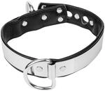Lederhalsband mit Metall und Schloss