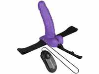 Vibrating Hollow Strap-On with Balls, 21 cm