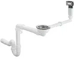 Hansgrohe Manuelle Ab-, &Uuml;berlaufgarnitur D14-10 f&uuml;r Einzelbecken, Edelstahl