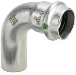 Viega Sanpress Inox XL LF Bogen I/A 90 Grad mit SC-Contur 2316.1, d. 15mm, Stahl
