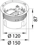 hager Bodensteckdose mit Metall-Klappdeckel silber, inkl. 2-fach...