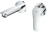 Grohe Eurosmart 2-Loch-Waschtischbatterie, Wandmontage, Fertigmontageset,