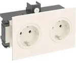 OBO Bettermann Kanalsteckdose SIGNA IN 2-fach, 16A 250V, Kunststoff, Reinwei&szlig;,