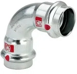 Viega Prestabo Bogen 90 Grad mit SC-Contur 1116, d. 22mm, Stahl verzinkt 558147