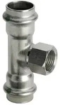 Viega Sanpress Inox T-St&uuml;ck mit SC-Contur 2317.2, d. 28mm x Rp 3/4" x d. 28mm, Stahl