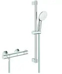 Grohe Grohtherm 800 Thermostat-Brausebatterie, mit Tempesta Brausestangenset 600mm, 2