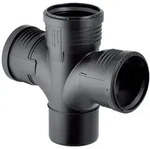 Geberit Silent-PP Bogenabzweig 87,5 Grad zweifach D 110mm, D1 110mm, D2 110mm