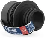 Crassus Kombiadapter CKA 75/70/50/40, 75/70mm auf 50/40mm, bis 0,5 bar, TPE, Schwarz