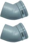 Vaillant Bogen 45 Grad f&uuml;r starre Abgasleitung DN 130, PP, 2 St&uuml;ck 0020042766
