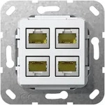 Gira Datendose 4-fach, Cat 6A, 10 Gbit, LSA Plus, Reinwei&szlig;, 569903 569903