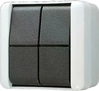 Jung 805W, Jung Serienschalter WG 800 805 W, 10 AX 250 V, Kunststoff, Grau/Anthrazit