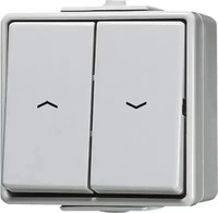 Jung 639VW, Jung Jalousietaster WG 600 639VW, 10A 250V, Kunststoff, Grau 639VW