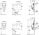 Villeroy & Boch Absaug-Urinal Compact O.novo 245x290x495mm Oval f&uuml;r Deckel, Zulauf
