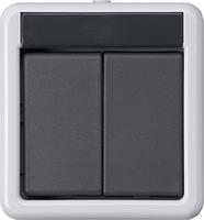 Gira Taster-Busankoppler 2-fach 2-Punkt KNX IP44 Aufputz, Grau, 516230 516230
