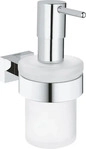 GROHE 40756001, Grohe Essentials Cube Seifenspender mit Halter, Chrom, 40756001