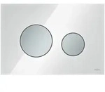 Tece loop WC-Bet&auml;tigungsplatte Zweimengen, Glas Wei&szlig; gl&auml;nzend, Tasten Chrom matt