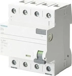 Siemens 5SV33426, Siemens FI-Schutzschalter 5SV3 4-polig 25A 30mA Typ A 400V 4TE