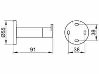 KEUCO Handtuchhaken Plan 14911, kpl. mit Türpuffer, Edelstahl 14911070000