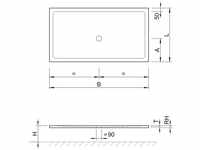 Koralle Duschwanne T700 120/100 Acryl rechteckig 1000x1200x20 weiß...