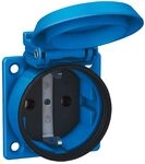ABL Einbausteckdose SCHUKOplus 1561050, 16A 250V IP54, Thermoplast, Blau 1561050