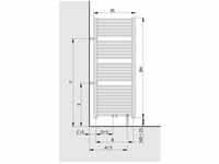 Kermi Basic-50 gerade Badheizkörper 1448x524x30mm weiß Anschluss mittig und