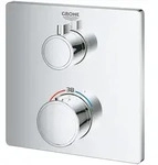 Grohe Grohtherm Thermostat-Brausebatterie, eckig, Fertigmontageset f&uuml;r Rapido