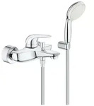 Grohe Eurostyle Einhand-Wannenbatterie, Wandmontage, mit Brausegarnitur, Chrom,