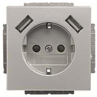 Busch Jaeger Schuko USB Steckdose 20 EUCB2USB-866 pur Edelstahl USB-Ladestation