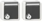 Gira Steckdosen-Set, 2-fach, 16A 250V, mit Klappdeckel, Schloss, Beschriftungsfeld,