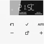 JUNG HOME Raumthermostat-Display, Serie LS, Glas, Alpinwei&szlig; BTLS1791WW