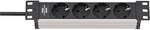 Brennenstuhl Alu Line Steckdosenleiste 10 Zoll H05VV-F3G1,5 f&uuml;r Racks 4-fach 2m