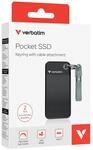 Verbatim Pocket SSD 2 TB externe Festplatte (SSD) USB-C Schwarz