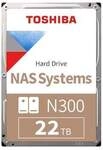 Toshiba N300 HDWG62CUZSVA 22TB 512MB 7.200rpm 3,5 Zoll SATA 6 Gbit/s Bulk