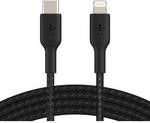 Belkin Lightning/USB-C Kabel ummantelt mfi zertifiziert 1m Schwarz