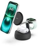 Belkin UltraCharge Pro Magnetische 3-in-1-Ladestation mit Qi2 25W schwarz