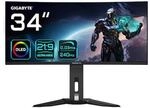 GIGABYTE MO34WQC2 34 Zoll UWQHD DualMode Curved QD-OLED 21:9 240 Hz Gaming Monitor