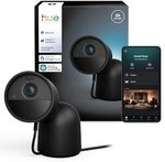 Philips Hue Secure kabelgebundene Kamera mit Standfu&szlig; 2K-Videoaufl&ouml;sung schwarz