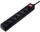 Hama 00137266 Steckdosenleiste, 6-fach, mit Schalter, 5 m, Schwarz