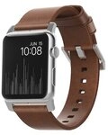 Nomad Strap Modern Leather Connector silber f&uuml;r Apple Watch 42/44mm braun