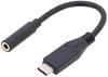 DIGITUS USB Type-CTM Audio Adapter / Konverter, Type-CTM/St auf 3.5mm Klinke/Bu