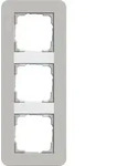 Gira 0213412 Abdeckrahmen 3-fach, Gira E3, grau Soft-Touch mit Tr&auml;gerrahmen