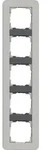 Gira 0215422 Abdeckrahmen 5-fach, Gira E3, grau Soft-Touch mit Tr&auml;gerrahmen