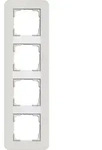 Gira 0214411 Abdeckrahmen 4-fach, Gira E3, hellgrau Soft-Touch mit Tr&auml;gerrahmen