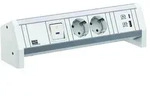 Bachmann 902.0291 Steckdosenleiste DESK, 2x Schutzkontaktsteckdose, 1x Schalter, 1x